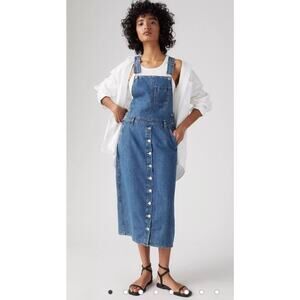 Levi's Women's Tico Jumper Dress Women's Denim Jean Coverall Size Large Blue